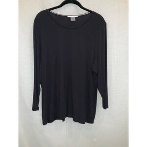 Peter Nygard Black Long-sleeve Rayon T-shirt size XL